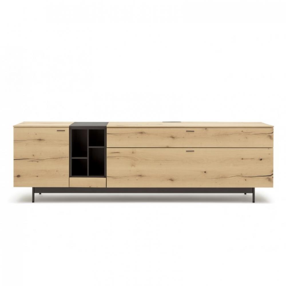 Buffet bas STYLE chêne naturel 1 porte 1 tiroir 1 abattant